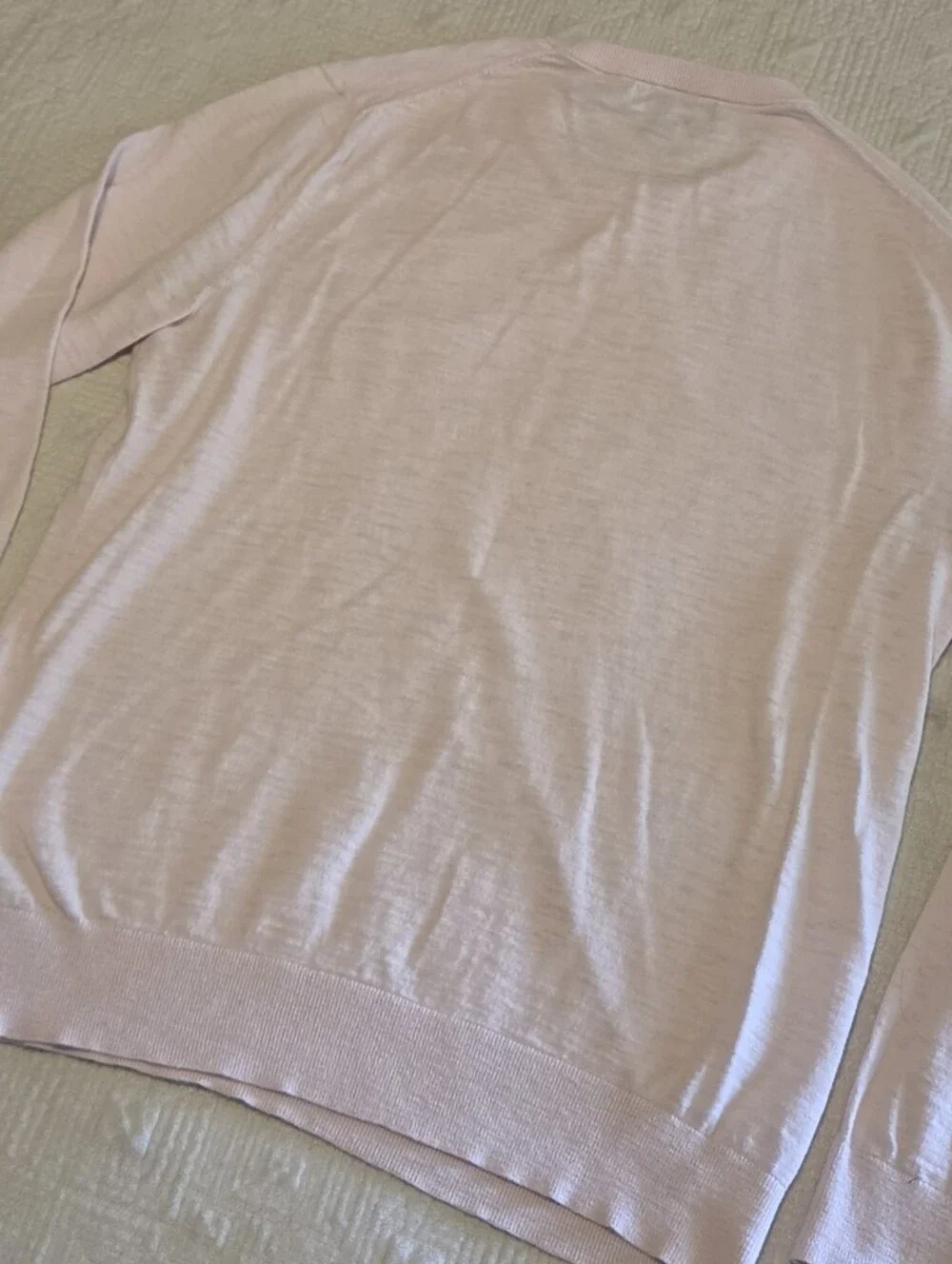 Banana Republic Pale Pink Organic Cotton Crewneck Sweater, Size Large